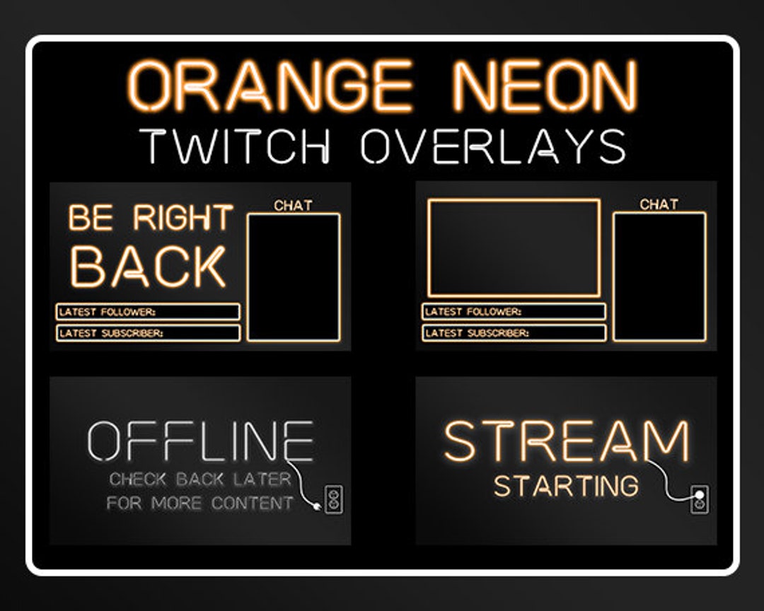 Orange Rapper Overlay Orange Neon Twitch Overlays- OBS Streaming Extension Pack - Etsy