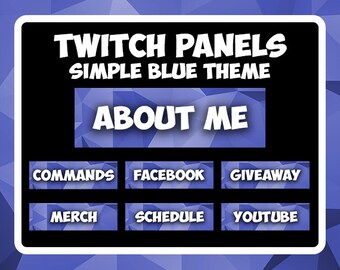 Simple Aesthetic Blue Theme Twitch Panels- Twitch Stream Starter Pack