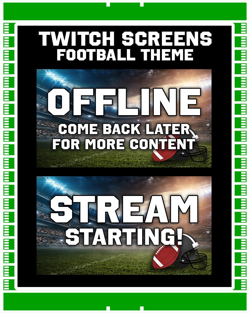 Football Theme Complete Twitch Streaming Package- Overlays, Screens ...