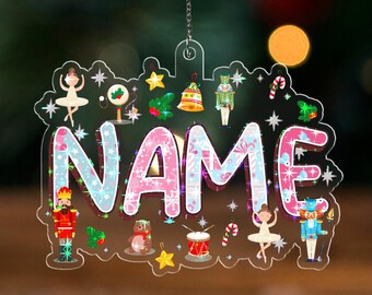 Personalized Alphabet Christmas Ornament With Name: Kids Christmas Gift, Personalized Christmas Ornament, Personalized Xmas Gift G5PO04