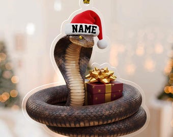 Personalized Ball Python Ornament 2025,Snake Christmas Ornament, Reptile Lover Gift, Exotic Pet Ornament, Snake Owner Holiday Decor G5PS04-3