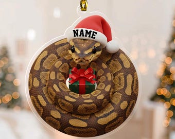 Personalized Ball Python Ornament 2025,Snake Christmas Ornament, Reptile Lover Gift, Exotic Pet Ornament, Snake Owner Holiday Decor G5PS04-1