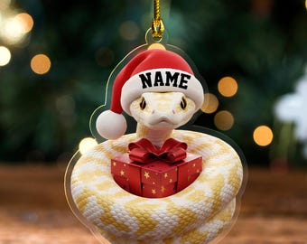 Personalized Ball Python Ornament 2025,Snake Christmas Ornament, Reptile Lover Gift, Exotic Pet Ornament, Snake Owner Holiday Decor G5PS04-2