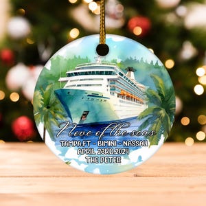 CruiseShip Vacation KeepsakeOrnament CruiseDecorationsPersonalized Gift HoneymoonCruise Family Vacation BestFriend Reunion Cruise GiftBXLV37