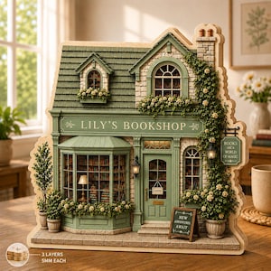Personalized Bookshop Wooden Block, Book Lover Decor, Custom Bookstore Gift For Readers And Librarians B1FT63 Style 6
