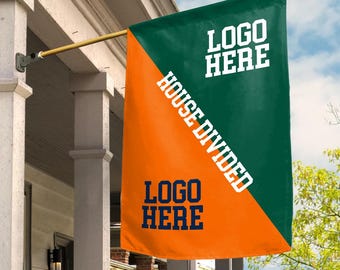 House Divided Garden Flag, Custom House Divided Football Garden Flag, Sport team Flag, Sport Gift for Husband, College Football Fan NFV302