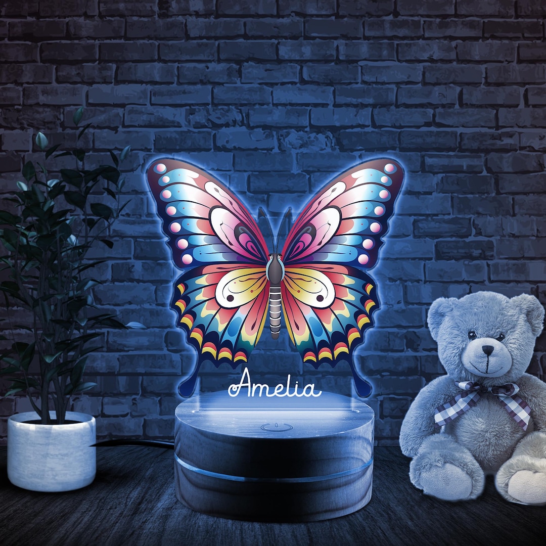 Grandma's Garden Birth Butterflies - Personalized Rectangle LED Light – Wander Prints