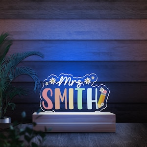 Teacher Appreciation Gift, Custom Teacher&#39;s Name Lamp, Personalized Teacher Desk Name Plate, Custom Gift for Teacher, Graduation 2025 D2HO34