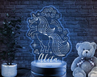 Unicorn, Night Light, Personalized Night Lights Kids, Night Lights, Bedroom Night Lights, Kids Bedroom Decor, Night Lights for Girls BYMG05