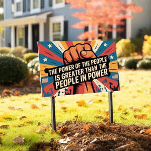 The Power Of The People Is Greater Than The People In Power Sign/Protect Social Security/Anti Racist Flag/Political Activist C1IL07