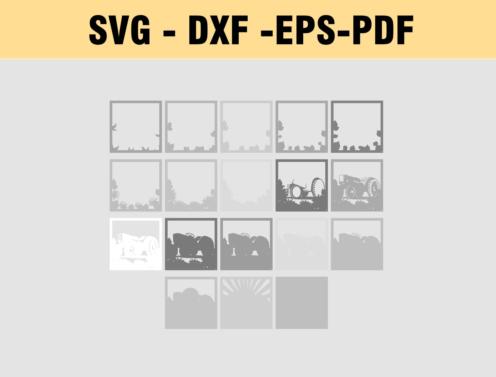 Tractor Shadow Box Tractor Shadow Box 3D Svg,tractor Flower 3D Svg ,tractor 3D Box Svg ...