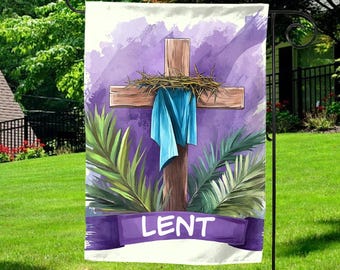 Purple Lent Flag, House Banner, Lenten Season Garden Flag/Banner, Catholic Lenten Season, Ash Wednesday Garden Flag C1EP16