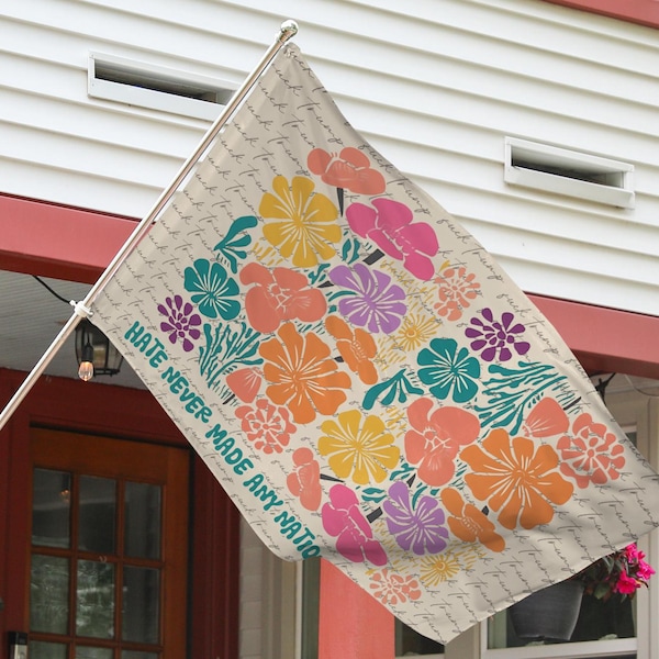 Bandera de casa "Sutil F*ck", regalos únicos para el jardín, pancarta felina para el hogar, letrero demócrata, letrero para jardín "Mujer gata sin hijos" G5MK07