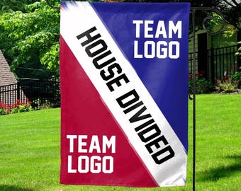 Custom House Divided Flag,College Football,Hockey, Basketball,Baseball, More Teams, Any Teams, Any League,Any College,Any Combination D1I106
