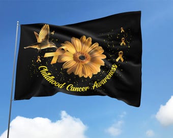 Childhood Cancer Awareness Flag, Garden Flag, Fight Like a Kid, Childhood Cancer Awareness Month September NFTQ20