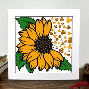 Sunflower Shadow Box Svgsunflower SVG Flower 3D Svg flower - Etsy