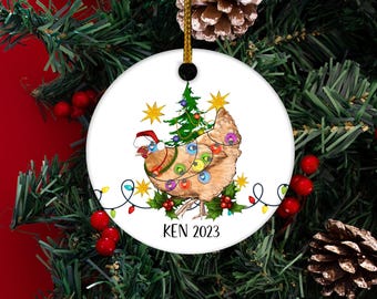 Personalized Christmas Ornament - 2024 Yearly Christmas Ornament - Chicken Keepsake Ornament - Custom Christmas Ornament BXLO05