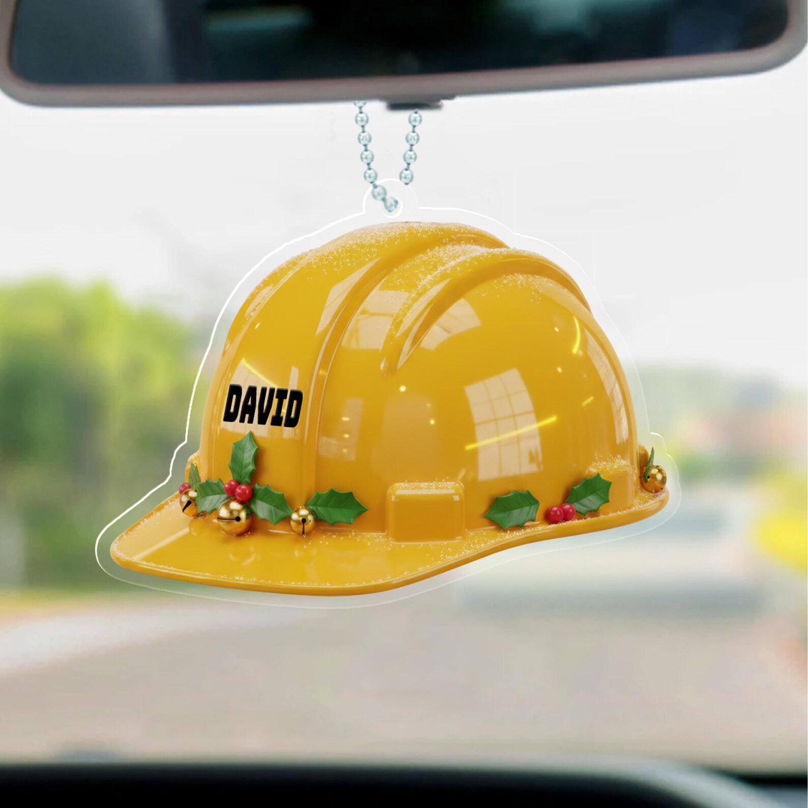 Personalized Construction Hard Hat Ornament, Gift for Builder Flat 2D ...