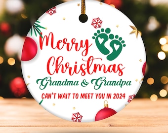 Baby Christmas announcement ornament, Pregnancy Announcement Christmas Ornament for family, Personalized Pregnancy Announcement SJZH01
