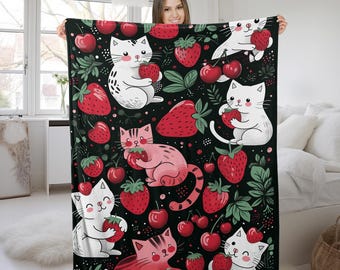 Cat Blanket, Cats Blankets, Gifts for cat mom, cat dad, cat lover, cat throw blanket, cat gifts for her him woman BY6O64