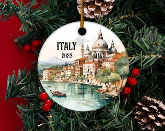 Custom Italy Christmas Ornament, Family Travel Ornament, Christmas Ornaments,Italy Personalized, Christmas,Italy Bauble,Amalfi Coast NEXJ19