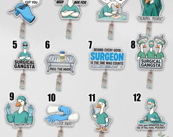 Funny Surgeon Badge Reel, I Will Cut You Scalpel ID Holder, Scrub Tech OR Nurse Tag JDN413
