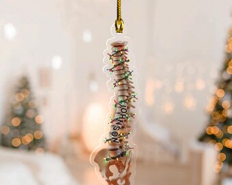 Anatomical Spine Christmas Ornament – Vertebrae & Pelvis Tree Decor, Chiropractor Physical Therapy Gift JCRD07