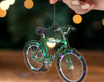 Personalized Name Bicycle Christmas Ornaments, Cycling Ornament, Bicycle Gift, Christmas Gifts For Bicycle Rider, Biker Xmas Ornament C1MW18