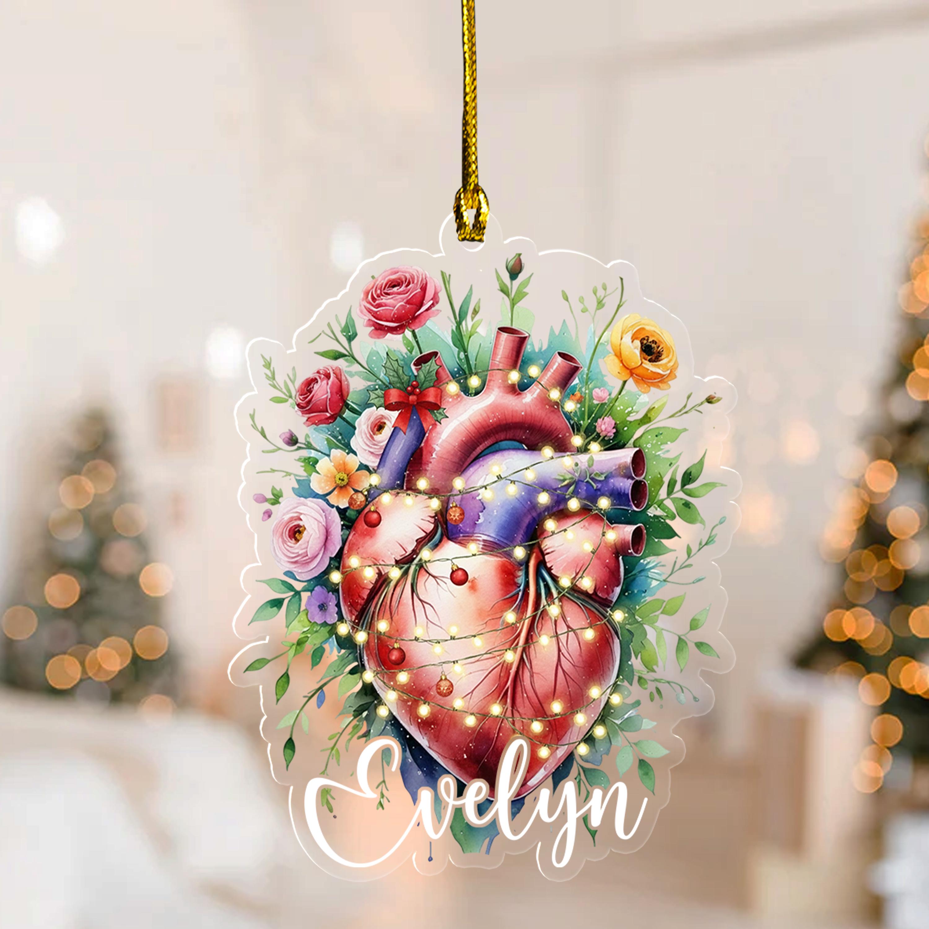 Anatomical Heart Christmas Ornament: Galaxy Design, Medical Gift