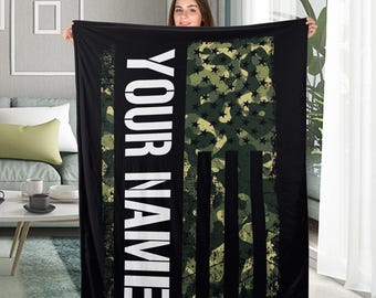 Army Blanket, Personalized Blankets And Throws, Military Blanket, Military , Christmas Gifts, Veterans Day Gifts, Gifts For Military BXMF50