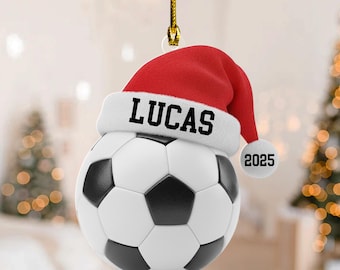 Personalized Soccer 2D Flat Christmas Ornament, Soccer Ball Ornament, Soccer Coach Gift Idea, Soccer Team Gift 2025 C1MH11