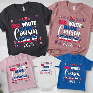 Red White and Blue Cousin Crew 2025 Shirt/4th of July Cousin Crew Shirt/Matching Cousins 4th Of July Kids Shirt/Independence Day Tee NGRZ17