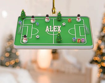 Personalized Soccer Field Christmas Ornament Custom Name Soccer Player Ornament Tree Decoration Soccer Team Gift Boy Soccer Sport C1MH12