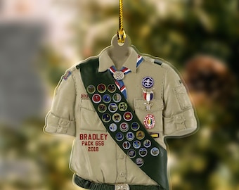 Personalized Ornament Come Home Safe Combat Uniform Military Christmas Acylic Ornament, Costume Gifts For Scouts, Scout souvenir KBTD68