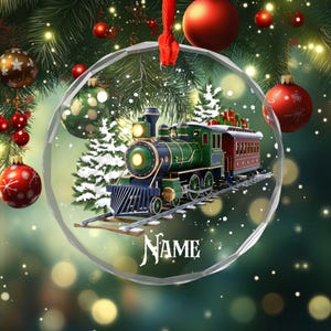 Personalized Train Ornament, Custom Locomotive Ornament, Railway Ornament, Train Holiday Ornament, Train Lover Gift, Steam Train NGX246