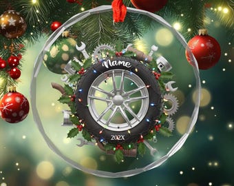 Personalized Mechanic Ornament, Custom Auto Repair Christmas Gift, Mechanic Lover, Gift Ornament, 2D Flat Christmas Tree Ornament NGW414