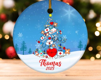 Christmas Ornament for Medical Assistant Office Staff,Custom Nurse Name Ornament,Doctor Gifts,2024 Christmas, Healthcare Worker Gift NEX140