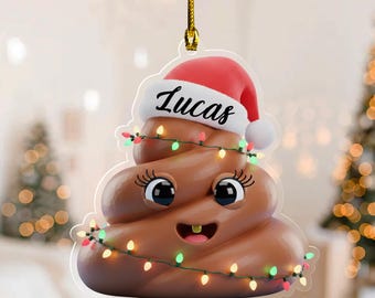 Christmas 2D Funny Poop Christmas Ornament, Tree Hanging Decoration, Holiday Ornament, Home Decor Hanging D2NQ13