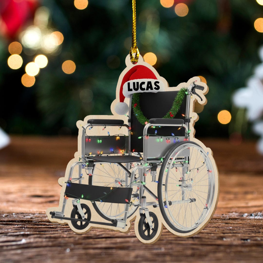 Personalized Wheelchair Christmas Ornament, 2D Flat Acrylic Decoration ...