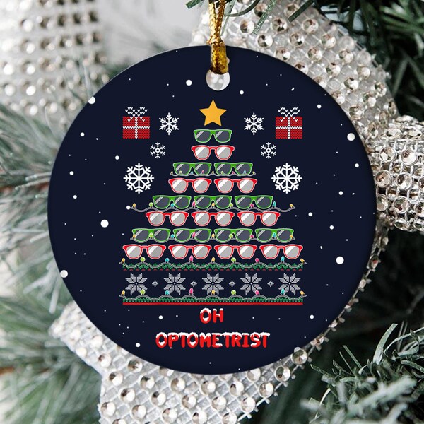 Adorno navideño de optometrista, adorno de árbol de Navidad de optometrista, adorno de optometrista, regalo de optometrista, Navidad de óptico SK3G03