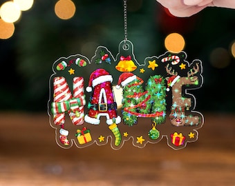 Custom Name Acrylic Ornament For Kids: Personalized Boy Girl Christmas Gift, Baby's 1st Christmas Ornament, Teenager Christmas Gifts G5PO01