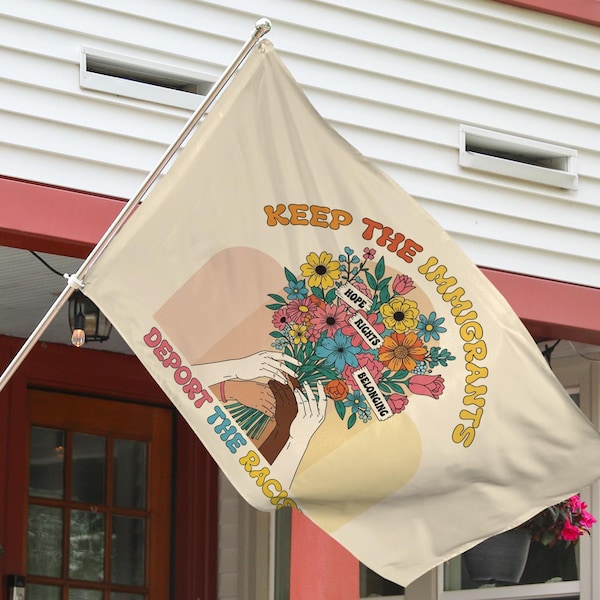 Bandera de la Casa de los Inmigrantes, Bandera de la Deportación de los Racistas, Bandera Demócrata Vintage, Poder Ilegal, Activismo, Bandera de Declaración de Protesta G5MK15
