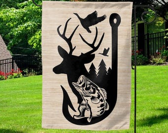 Hunting Garden Flag Camping Flag Hunting Cabin Flag Family Garden Flag Personalized Yard Flag Lake House Flag D2E423