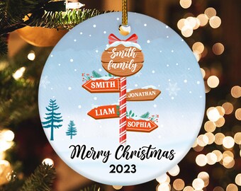 Family Christmas Ornament, Personalized Family And Pet Ornament, Personalized Christmas Ornament Add Your Own Name, Christmas 2023 SJ3506