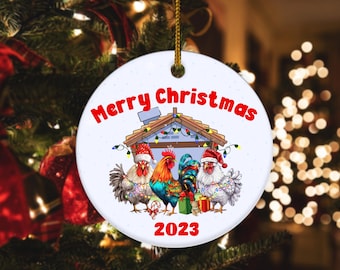 Personalized Christmas Ornament - 2024 Yearly Christmas Ornament - Chicken Keepsake Ornament - Custom Christmas Ornament BXLU63