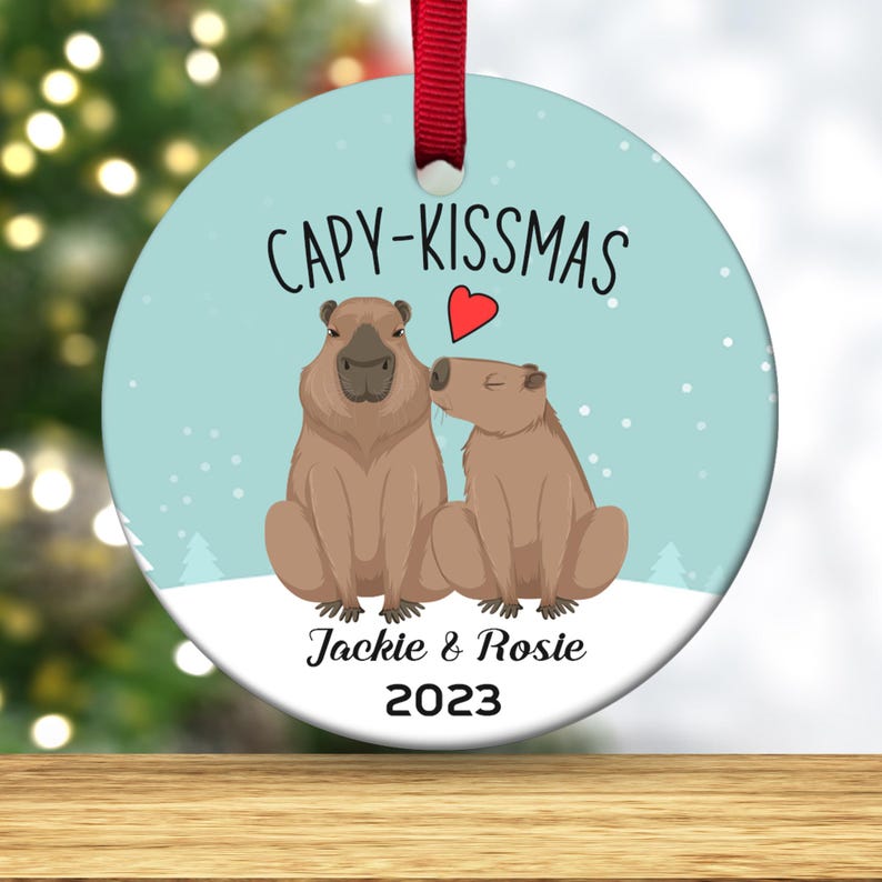 CAPYBARA ORNAMENT, Capybara Christmas Ornament for Couples ...