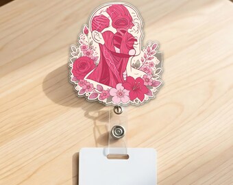Portatarjetas de anatomía, portatarjetas médico floral, portatarjetas de esqueleto, portatarjetas de corazón, portatarjetas, portatarjetas de enfermera, regalo para el sector salud GAKN07-4