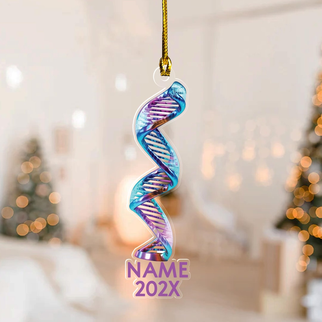 Custom DNA Science Acrylic Ornament, Biology Science Gift for Chemical ...