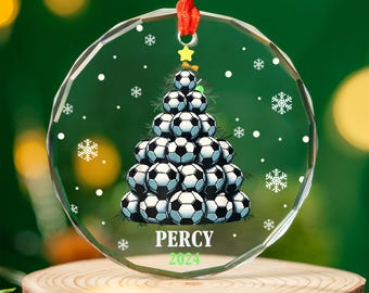 Personalized Soccer Christmas Tree Ornament, Soccer Team Gift, Soccer Glass Ornament, Soccer Keepsake, Soccer Christmas Ornament 2025 NFXZ21