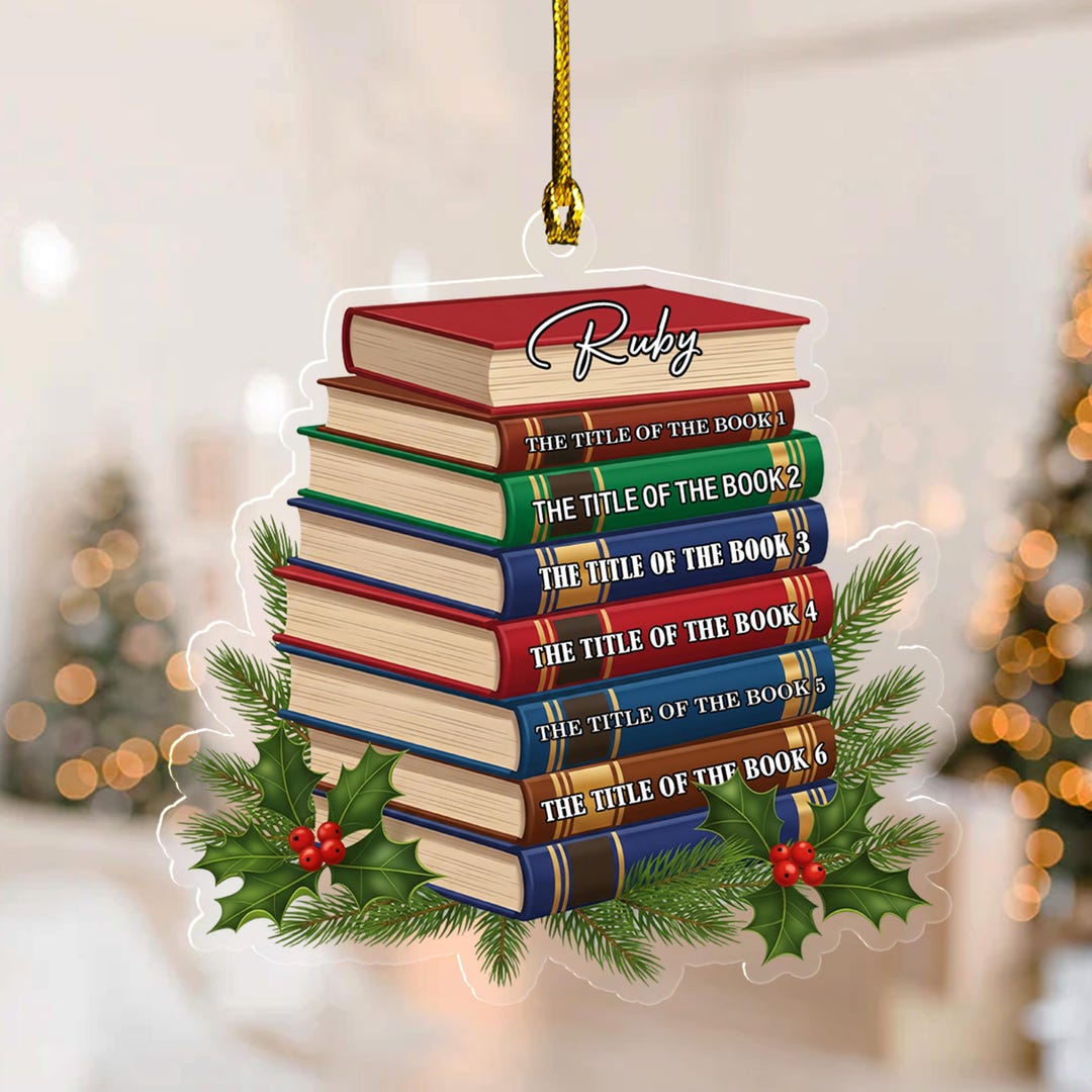 Custom Bookstack Christmas Ornament,book Lover Ornament,librarian